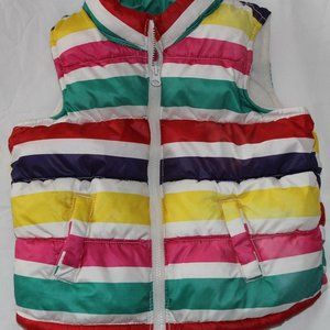 Old Navy Striped Puffer Vest 18-24 months